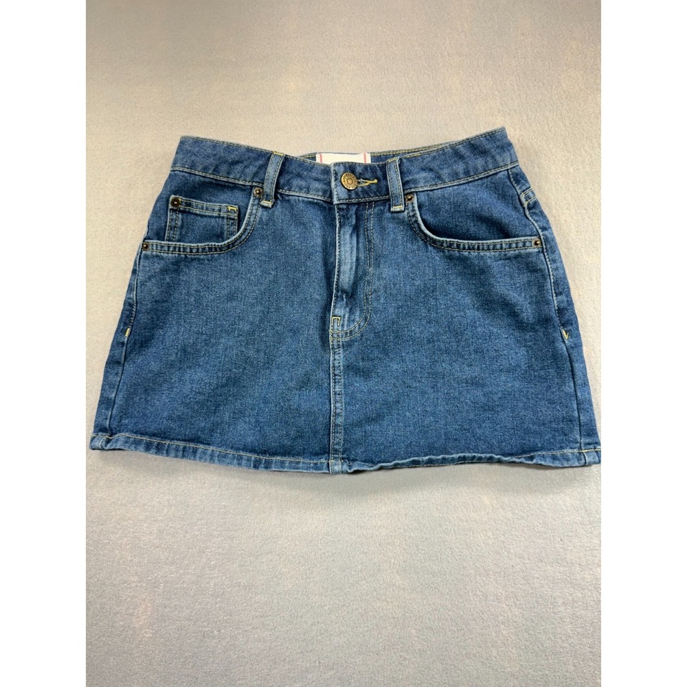 BDG Denim Mini Skirt Women XS Blue Jean Urban Outfitters Low Rise Raw Hem